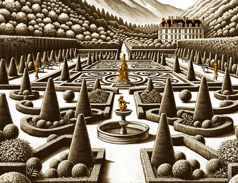 Culture du beau, intérieur de musée, beauté classique, nombre d'or, aristocrates, statue, peinture